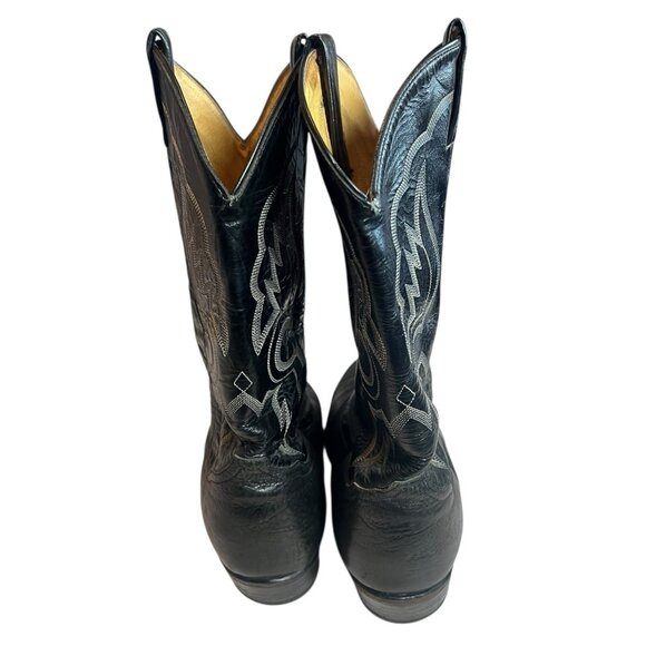 Tony Lama 6250 Black Shrunken Shoulder Leather Boots Mens Size 12 EE - Picture 5 of 8